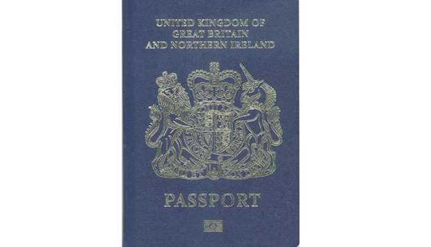 A handout picture released by the Passport Office shows the blue cover of a UK passport.