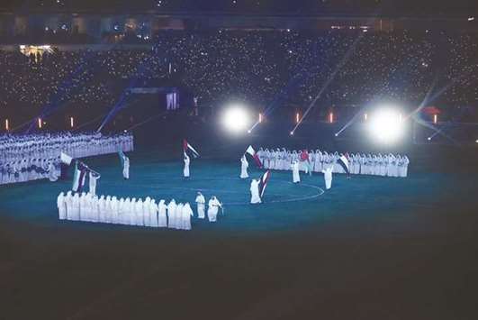 A glimpse of the opening ceremony of the Gulf Cup in Kuwait yesterday.