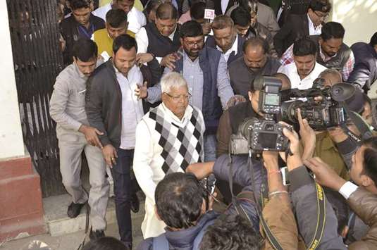 Former Bihar chief minister Lalu Prasad Yadav is being taken to police custody after he was found guilty by a court in Ranchi for the second time of corruption in the multi-billion rupee scam that saw him banished from parliament in 2013.