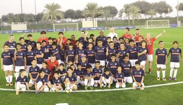 Children aged 8-12 years took part in the u2018Paris Saint-Germain Academy brought to you by Ooredoou2019 initiative.