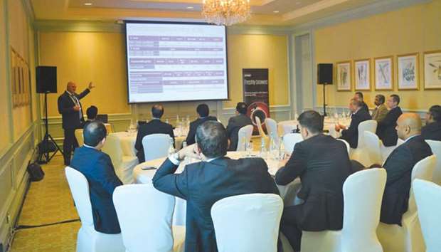 Steve Punch at the KPMG seminar in Doha.