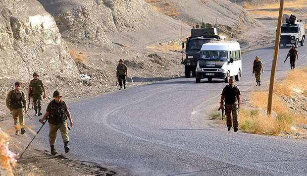 Turkish soldiers at  Hakkari. File picture