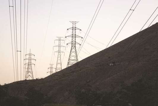 Electricity pylons carry power lines across Tochal mountain in Tehran. As the main regional contributor, Iranu2019s electricity demand grew 137% between 2000 and 2016, rising from 121TWh to 286TWh. Demand will continue to grow, reaching 664TWh by 2040, according to GECF.