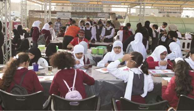A childrenu2019s activity at Mahaseel.