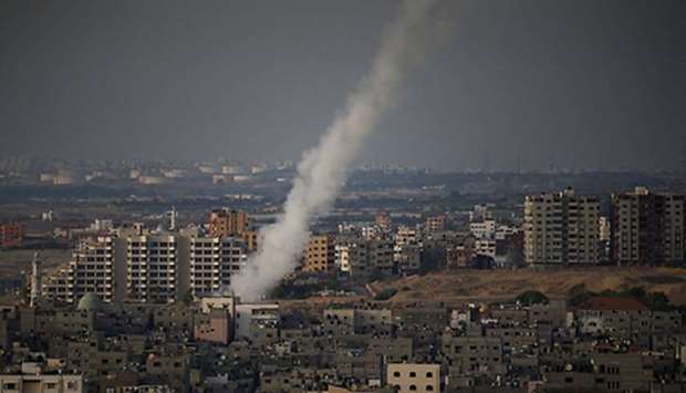 A rocket being fired from Gaza. AFP file picture