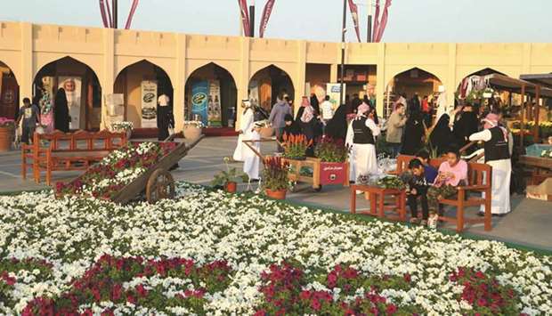 Flowers displayed at Mahaseel Festival.