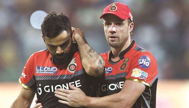 India captain Virat Kohli (left) and South Africa captain AB de Villiers (right) are teammates in the Indian Premier League outfit Royal Challengers Bangalore.