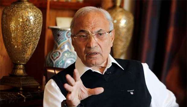 Egypt's former prime minister Ahmed Shafik is pictured at his residence in Abu Dhabi in this file photo.