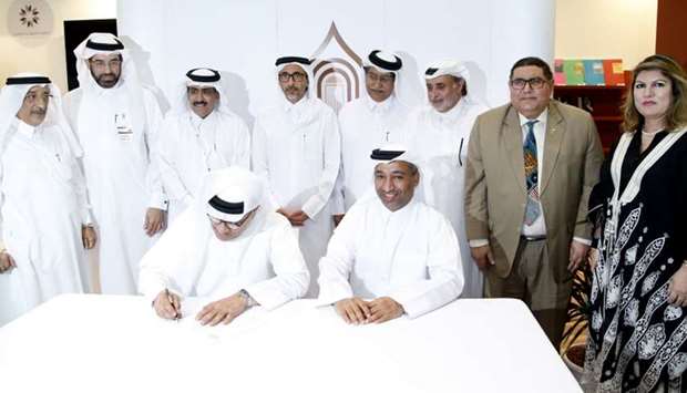 HE the Minister of Culture and Sports Salah bin Ghanim al-Ali with officials. PICTURE: Jayaram