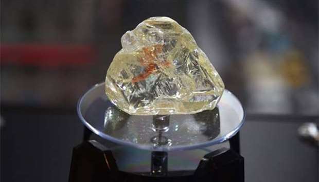 The Peace Diamond is on display at the Rapaport Group in New York.