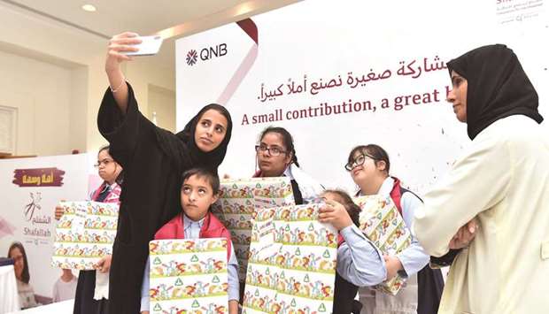 Some of the children who took part in the QNB painting competition.