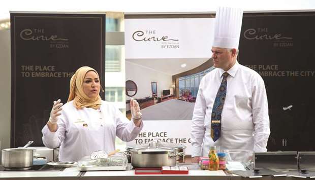 Chef Aisha al-Tamimi with Dr Axel Wabenhorst at the event.