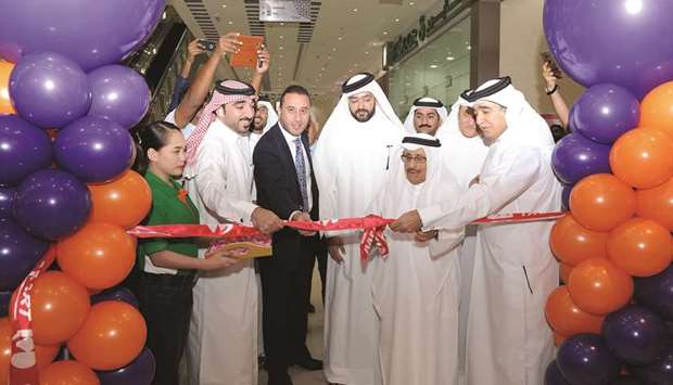 Dignitaries at the ribbon-cutting ceremony to mark the opening of the new Mega Mart outlet at Q-Mall, Al Gharafa.