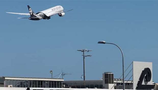 An Air New Zealand Boeing Dreamliner 787 takes off from Auckland Airport.