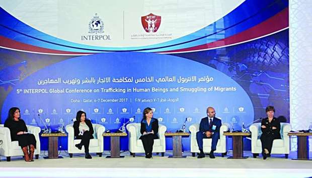 The panel discussion on trafficking in children at the Interpol Global Conference in Doha. PICTURE: T K Nasar