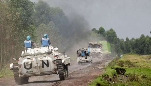 A convoy of UN peacekeepers in Congo. File picture 