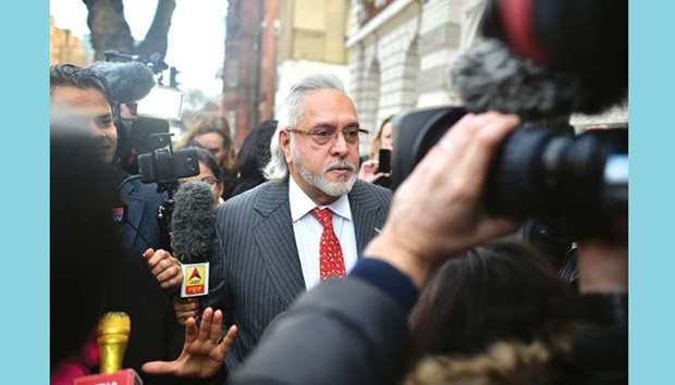 Vijay Mallya arrives to attend a hearing at Westminster Magistrates Court in central London yesterday.