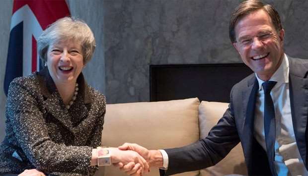 British Prime Minister Theresa May and Dutch Prime Minister Mark Rutte