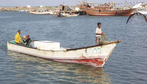 A recent photo shows Yemeni fishermen in their boat in the Red Sea city of Hodeidah.
