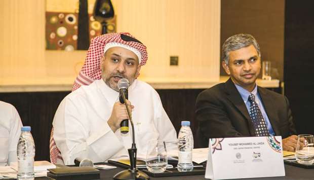 Al-Jaida and Kumaran addressing the QFC-IBPC networking event.