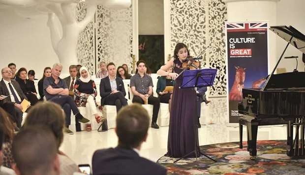 PERFORMANCE: Savitri Grier, a British award winning violinist, during the performance at fifth annual Qatar British Festival.