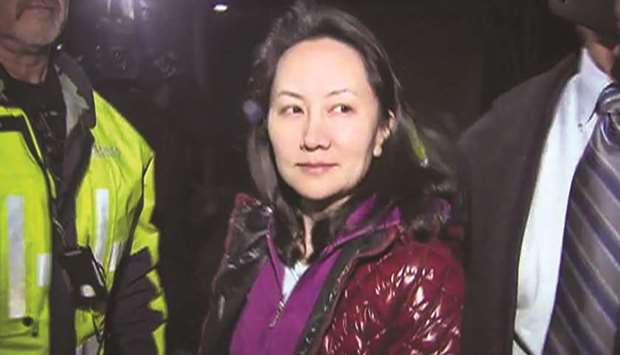 Huawei Technologies Chief Financial Officer Meng Wanzhou exits the court registry following the bail hearing at British Columbia Superior Courts in Vancouver, British Columbia.