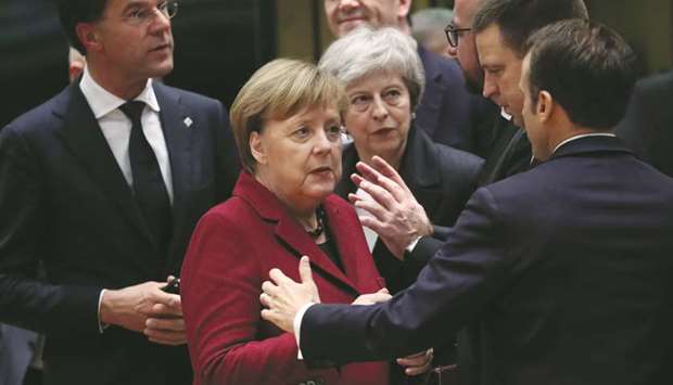 German Chancellor Angela Merkel takes part in a European Union leaders summit in Brussels. EU leaders yesterday agreed on a series of reforms to the eurozone that includes plans for a specific budget for the single currency bloc, Merkel said.