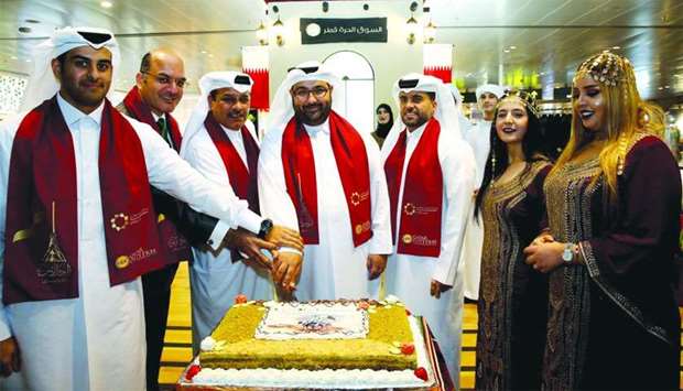 QDFu2019s operations vice president Thabet Musleh led the cake-cutting ceremony to open the second souq at HIA.