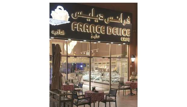 An exterior view of France Delice Cafe.