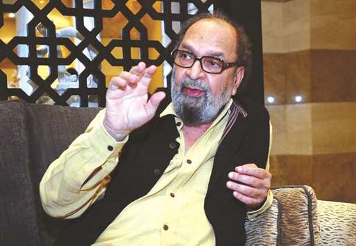 Renowned Indian journalist and author Saeed Naqvi makes a point during his interview with Gulf Times. PICTURE: Ram Chand
