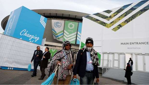 Delegates arrive for the COP24 UN Climate Change Conference 2018 in Katowice