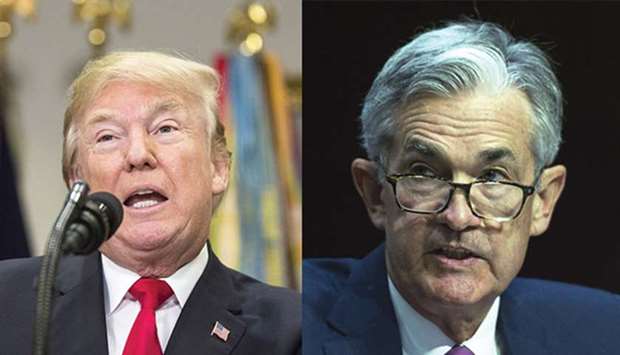 US President Donald Trump and Federal Reserve chairman Jerome Powell. Trump has discussed firing Powell as his frustration with the central bank chief intensified  following this weeku2019s interest-rate increase, according to people familiar with the matter.