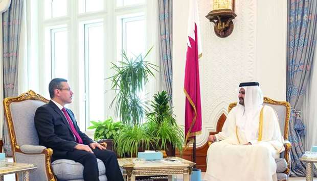 His Highness the Deputy Amir, Sheikh Abdullah bin Hamad al-Thani, on Tuesday met the President of the Turkish Court of Accounts, Seyit Ahmet BAS, who called on the Deputy Amir to greet him on the occasion of his visit to Qatar.
