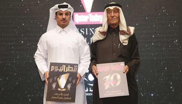 UNVEILING: Hussain Mohammed al-Abdullah, left, and Yousuf al-Darwish, Publisher and Editor-in-Chief at Oryx Publishing & Advertising Co WLL, unveiling the cover of December Top 10 Issue.Photos by Jayaram