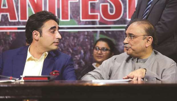 Asif Ali Zardari and Bilawal Bhutto Zardari.