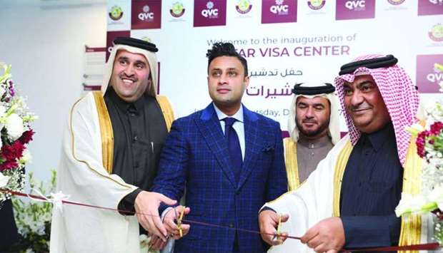 Qatari and Pakistani officials at the opening of the Qatar Visa Centre in Islamabad