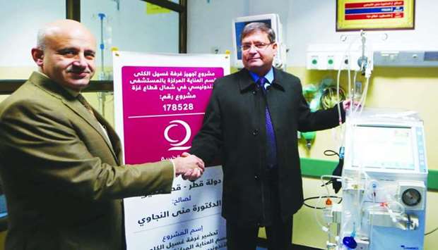 Qatar Charity has provided the Indonesian Hospital of Gaza with a dialysis machine.