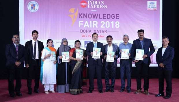 Dignitaries during the Knowledge Fair, which was held to attract international students to Indian universities.