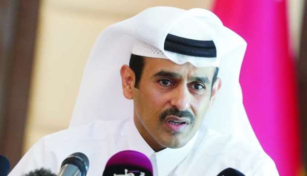 HE the Minister of State for Energy Affairs Saad Sherida al-Kaabi addressing a press conference at the Qatar Petroleum headquarters. Picture: Jayan Orma