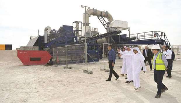 Ashghal officials at the area where reclamation works are in full swing.