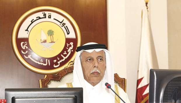 HE the Speaker of the Advisory Council, Ahmed bin Abdullah bin Zaid al-Mahmoud, chairing yesterdayu2019s session.
