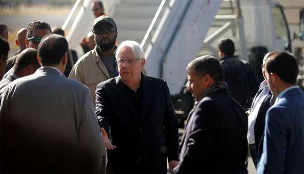 UN envoy to Yemen Martin Griffiths is seen during his departure at Sanaa airport, Yemen