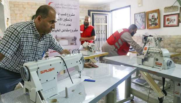A sewing workshop at Al-Quds