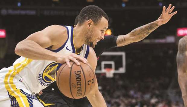 Golden State Warriors guard Stephen Curry drives to the basket against Cleveland Cavaliers. PICTURE: USA TODAY Sports