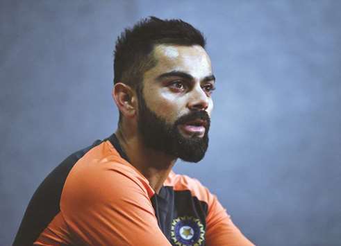 Indiau2019s captain Virat Kohli speaks during a press conference ahead  of the first Test against Australia  in Adelaide yesterday. (EPA)