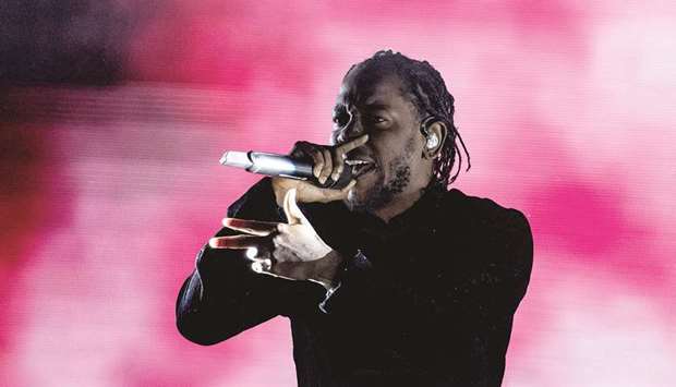 HIP-HOP GIANT: Kendrick Lamar, on stage at the Coachella Valley Music and Arts Festival in Indio, Calif.