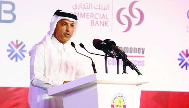 HE the Minister of Finance Ali Shareef al-Emadi addressing the opening session of the Euromoney Qatar Conference 2018 at the St Regis.