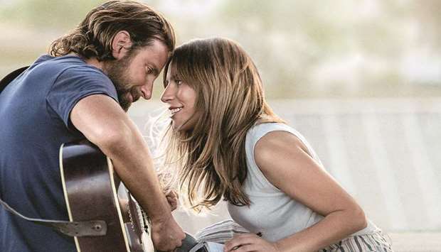 STARS: Bradley Cooper as Jack and Lady Gaga as Ally in A Star is Born.