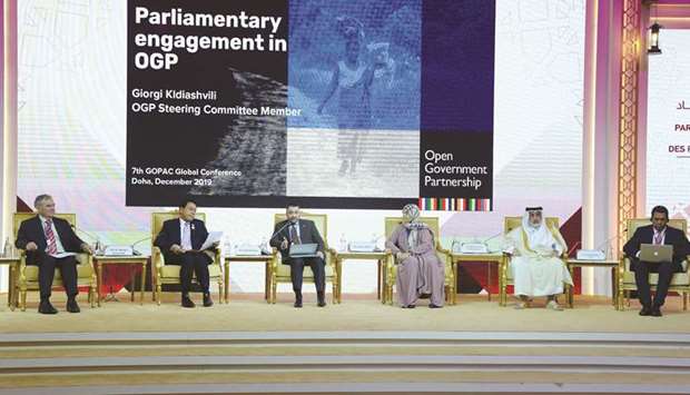 Panellists discussing the impact of good governance on progress at the conference yesterday. PICTURE: Thajudheen
