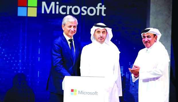 The ceremony was attended by HE the Prime Minister and Interior Minister Sheikh Abdullah bin Nasser bin Khalifa al-Thani, HE the Minister of Transport and Communications Jassim Seif Ahmed al-Sulaiti and Executive Vice-President of Microsoft and President for its Global Sales, Marketing and Operations Jean-Philippe Courtois.